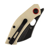 Pre-Order：Ships by Aug. 10 | Tenable Osprey Folding Knife | 2.22" Blackwash Nitro-V | Ivory White G10 Handle | Triple Stripe Knives Design - B2087A2