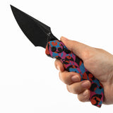 Tenable Fenrir Top Liner Lock Folding Knife| 3.4“ Blackwash D2 Blade | Jade G10 with Multicolor Camouflage Pattern Handle | Sparrow Knife Design | B1034H15