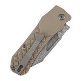 Tenable Loki Liner Lock Knife | 3.0" Water Ripple Damascus Blade | Brown G10 Handle | Steven Dunnuck Design - B1058A3
