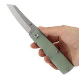 Tenable Higonokami Folding Knife | 3.02'' Stonewashed D2 Blade | Jade  G10 Handle | Goran mihajlovic Design | B2135A4