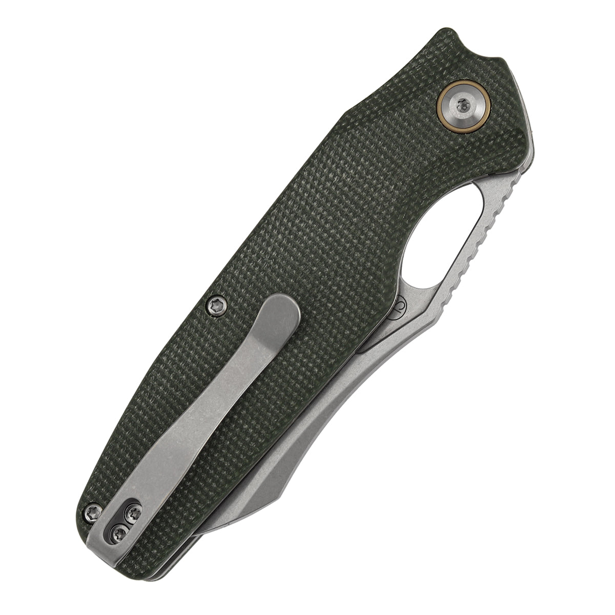 Tenable Tuckamore Folding Knife | 3.54" Stonewashed Nitro V | Green Micarta | Jonathan Styles Design - B1052A1