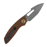 Tenable Link Folding Knife | 3.0" Gray TiCn Coated 14C28N Blade | Brown G10 Handle| Triple Stripe Knives Design | B1068A2