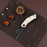 Tenable Osprey Folding Knife | 2.22" Blackwash Nitro-V | Ivory White G10 Handle | Triple Stripe Knives Design - B2087A2