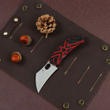 Tenable Osprey Folding Knife | 2.22" Stonewashed Nitro-V | Twill Carbon Fiber & Red G10 Handle | Triple Stripe Knives Design - B2087A3