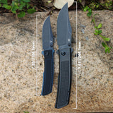 Tenable Bison Folding Knife | 3.24'' Blackwash Nitro V Blade | Black and Gray G10 with Frag Pattern Handle | Ray Laconico Knives Design | B2108A2