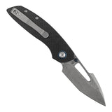 Tenable Link Folding Knife | Damascus Blade | Twill Carbon FIber & G10 Handle| Triple Stripe Knives Design | B1068A1