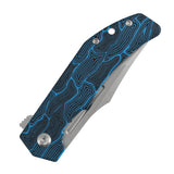 Tenable Orion Flipper Folding Knife | Blue Topo G-mascus Handle | Stonewashed 14C28N | JB Stout Design | B1089A1