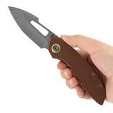 Tenable Link Folding Knife | 3.0" Gray TiCn Coated 14C28N Blade | Brown G10 Handle| Triple Stripe Knives Design | B1068A2