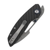 Tenable Link Folding Knife | Damascus Blade | Twill Carbon FIber & G10 Handle| Triple Stripe Knives Design | B1068A1