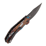 Tenable Orion Liner Lock | Multi-color Topo   G-mascus Handle | Blackwashed 14C28N | JB Stout Design | B1089A7