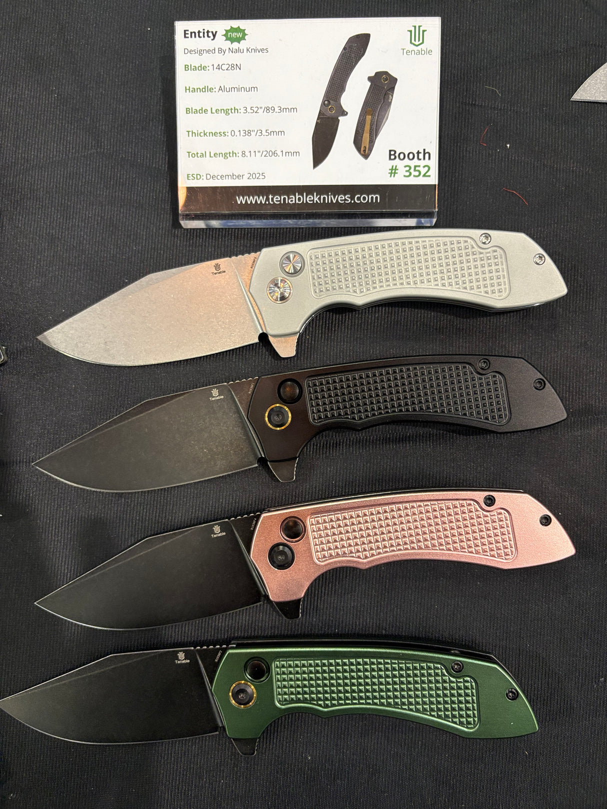 Expected to be launched in December -- Tenable Entity | silver Anodized Aluminum + Stonewashed 14C28N Blade| T1036F3