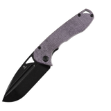Pre-order: Ships on the Nov. 21st - Tenable Bömbur Folding Knife Purple Micarta Handle (3.53'' Blackwashed D2 Blade) Midgards Messer Design--T1054A6